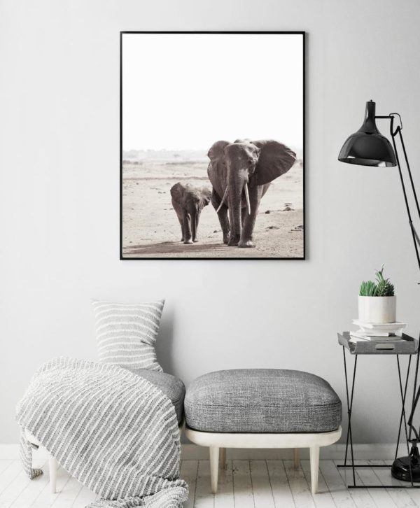 Wall Art - African Elephants - Canvas Print - Poster Print