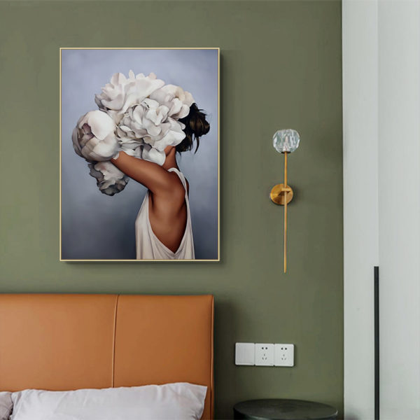 Wall art - Girl with Floral - Canvas Prints - Poster Prints