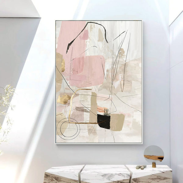 Wall art - Abstract Pink Gold - Canvas Prints - Poster Prints - Image 3