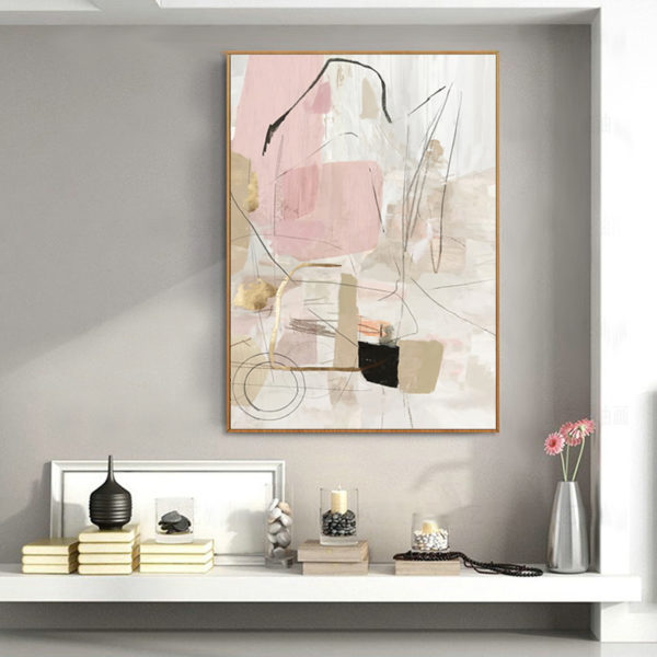 Wall art - Abstract Pink Gold - Canvas Prints - Poster Prints