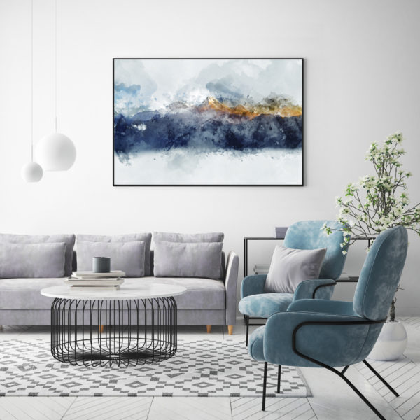 Wall Art - Abstract Sunlight Mountains - Canvas Prints-Poster Prints
