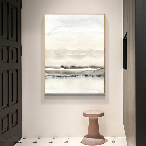 Wall art - Abstract Beige And Grey (2 sets) - Canvas Prints- Poster Prints - Image 3