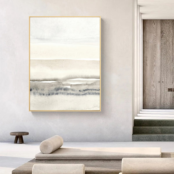 Wall art - Abstract Beige And Grey (2 sets) - Canvas Prints- Poster Prints - Image 4