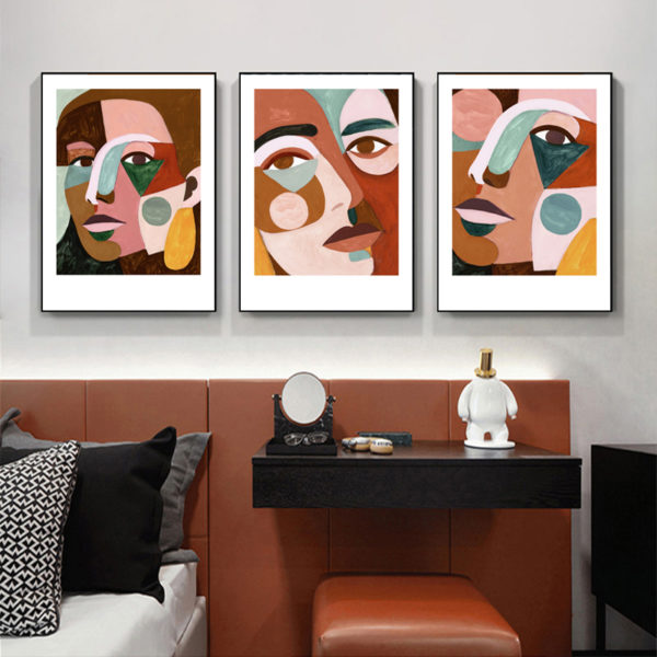 Wall Art - Geo Face 3 sets - Poster Prints -Canvas Prints