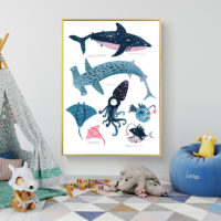 Wall art - Whales Chart 2 sets- Canvas Prints- Poster Prints - Image 2