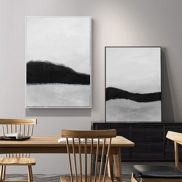 Wall Art -Abstract Black White Mountain ( 3 sets )- Poster Prints -Canvas Prints - Image 3
