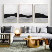 Wall Art -Abstract Black White Mountain ( 3 sets )- Poster Prints -Canvas Prints - Image 2