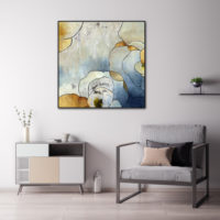 Wall Art - Abstract Blue Gold II - Canvas Prints-Poster Prints