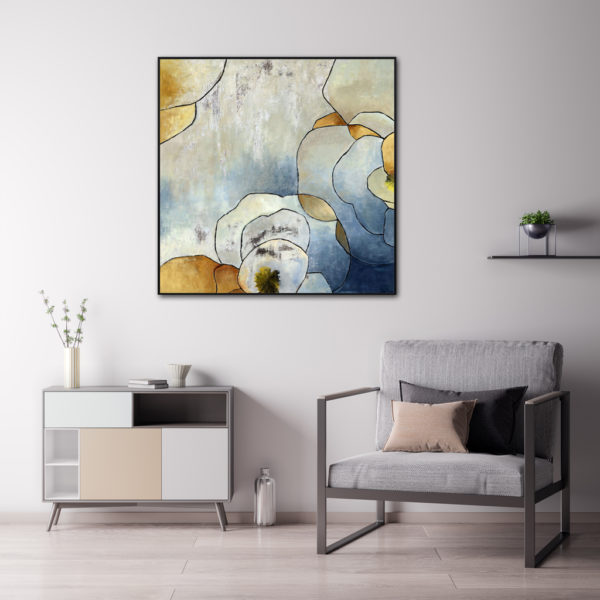 Wall Art - Abstract Blue Gold II - Canvas Prints-Poster Prints