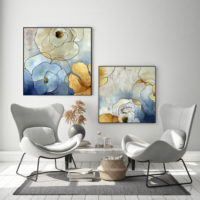 Wall Art - Abstract Blue Gold II - Canvas Prints-Poster Prints - Image 5
