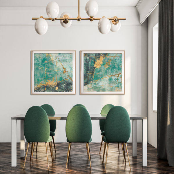 Wall Art Prints - Teal lace (2 sets)- Canvas Prints-Poster Prints - Image 2