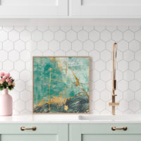 Wall Art - Teal lace I - Canvas Prints-Poster Prints - Image 3