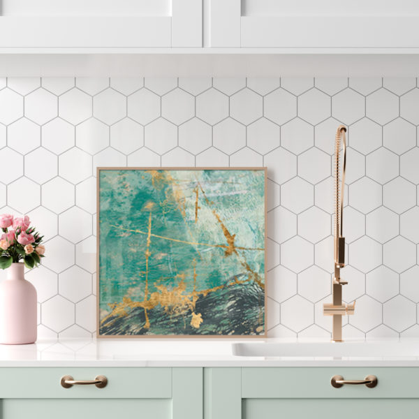 Wall Art - Teal lace I - Canvas Prints-Poster Prints - Image 3
