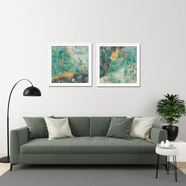 Wall Art Prints - Teal lace (2 sets)- Canvas Prints-Poster Prints