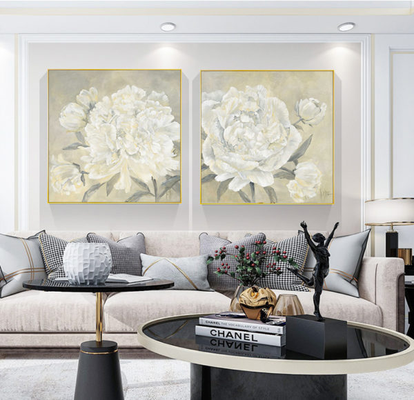 Wall Art - White Peony (2 sets)- Canvas Prints-Poster Prints