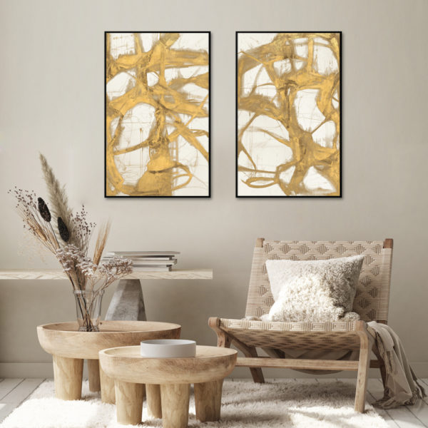 Wall art - Gold Flow 2 sets- Canvas Prints- Poster Prints - Image 5