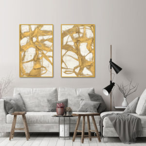 Wall art - Gold Flow 2 sets- Canvas Prints- Poster Prints