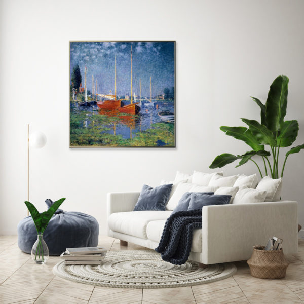Wall Art - Red Boat By Monet - Canvas Prints-Poster Prints - Image 2