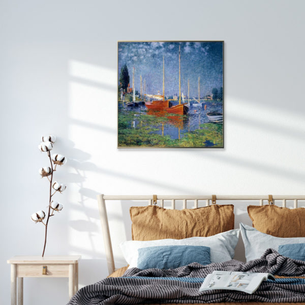 Wall Art - Red Boat By Monet - Canvas Prints-Poster Prints