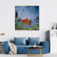 Wall Art - Red Boat By Monet - Canvas Prints-Poster Prints - Image 3