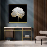 Wall Art - Gold And White Blossom On Black (2 sets)- Canvas Prints-Poster Prints - Image 2