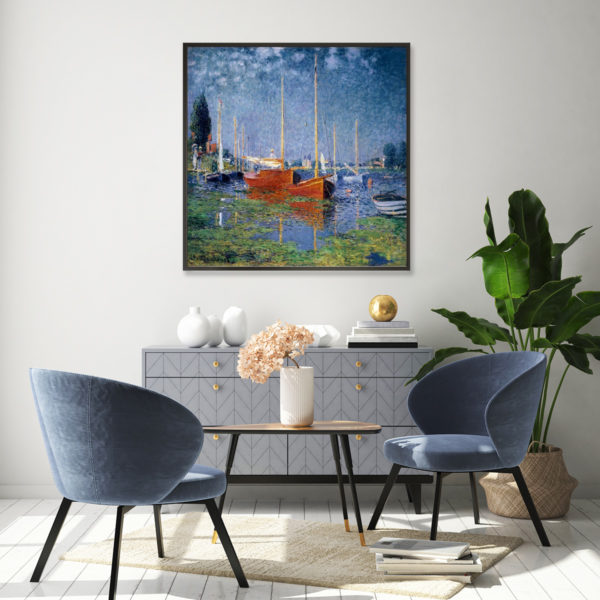 Wall Art - Red Boat By Monet - Canvas Prints-Poster Prints - Image 4