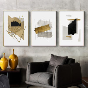 Wall Art - Modern Gold ( 3 sets )- Poster Prints -Canvas Prints