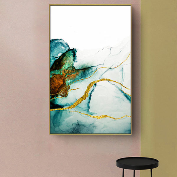 Wall Art – Abstract Green Gold - Canvas Prints - Poster Prints - Image 3