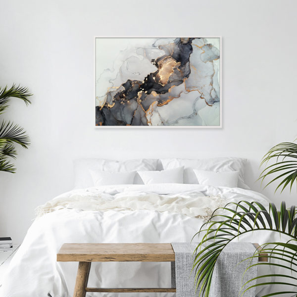 Wall art - Abstract Black And Gold - Canvas Prints - Poster Prints - Image 3