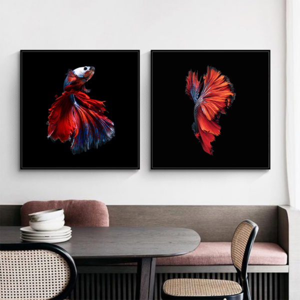 Wall Art - Siamese Fighting Fish (2 sets)- Canvas Prints-Poster Prints - Image 2