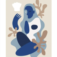 Wall art  -Blue Figure - Canvas Prints - Poster Prints - Image 2