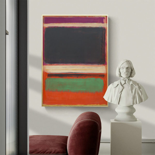 Wall Art - Black Orange Green By Mark Rothko - Canvas Prints-Poster Prints