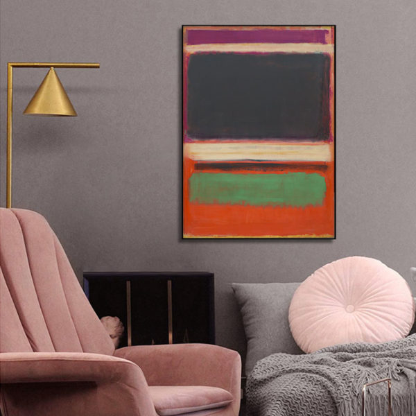 Wall Art - Black Orange Green By Mark Rothko - Canvas Prints-Poster Prints - Image 2