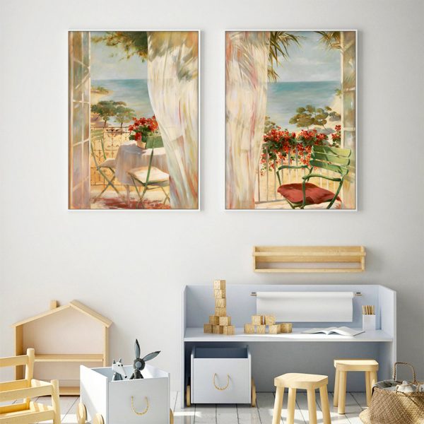 Wall art - Flowers Painting Style 2 sets- Canvas Prints- Poster Prints - Image 2