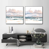 Wall Art Prints - Abstract Pink Sky 2 sets - Canvas Prints-Poster Prints - Image 2
