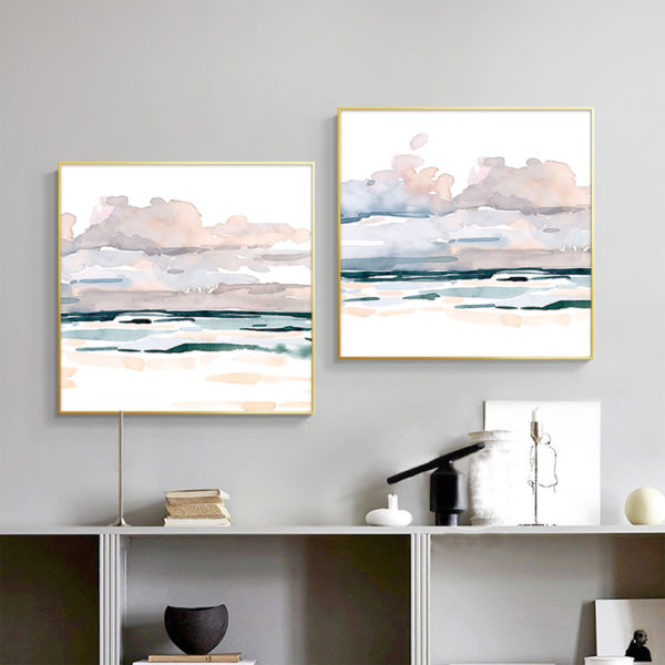 Wall Art Prints - Abstract Pink Sky 2 sets - Canvas Prints-Poster Prints