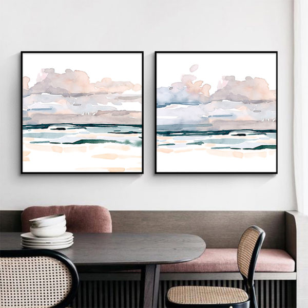 Wall Art Prints - Abstract Pink Sky 2 sets - Canvas Prints-Poster Prints - Image 3