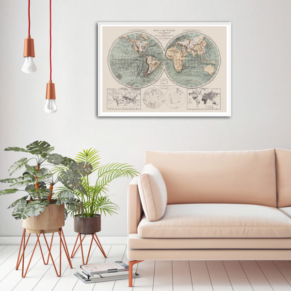 Wall Art - Map Of The World - Canvas Prints-Poster Prints - Image 3