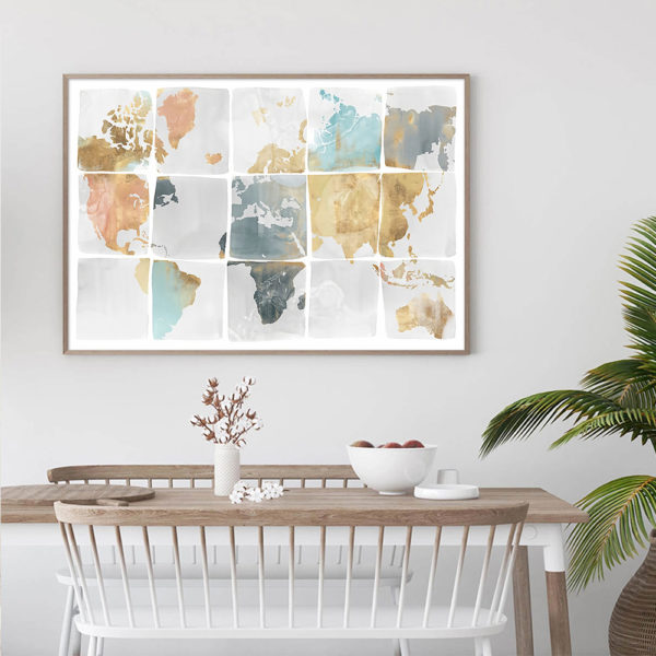 Wall Art - Watercolor World Map - Canvas Prints-Poster Prints - Image 3