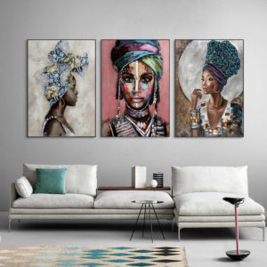 Wall Art  - African women 3 sets - Poster Prints -Canvas Prints