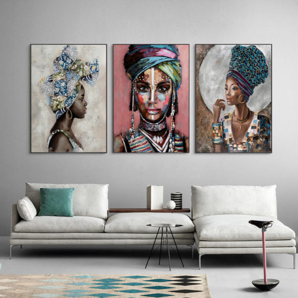 Wall Art  - African women 3 sets - Poster Prints -Canvas Prints