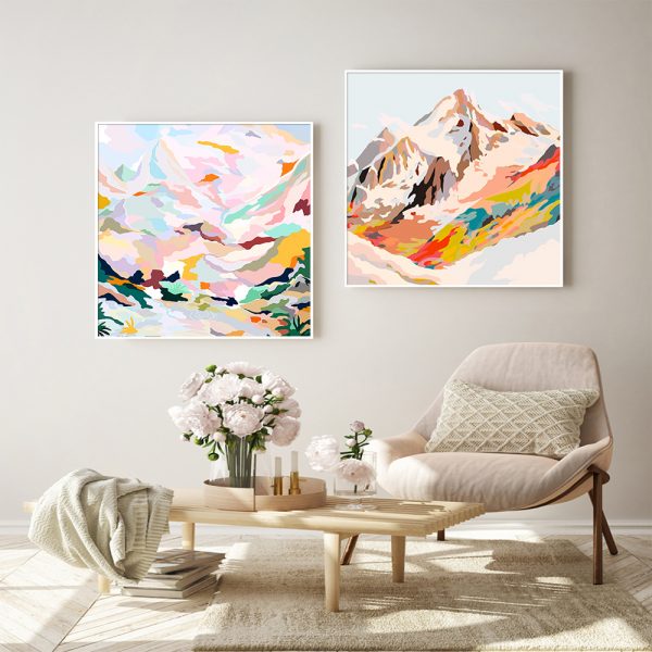 Wall Art - Abstract Mountains 2 sets - Canvas Prints-Poster Prints - Image 2