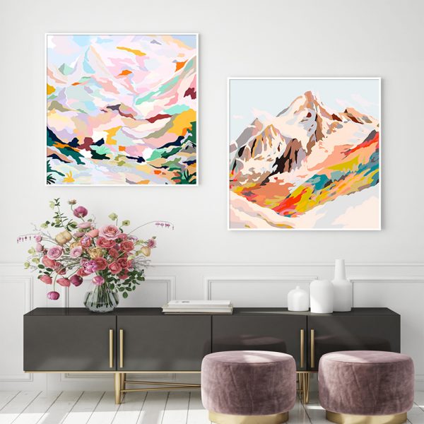 Wall Art - Abstract Mountains 2 sets - Canvas Prints-Poster Prints