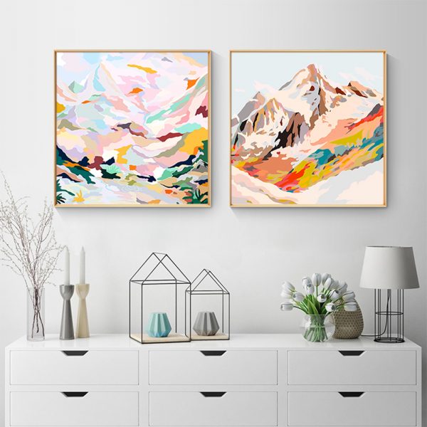 Wall Art - Abstract Mountains 2 sets - Canvas Prints-Poster Prints - Image 3