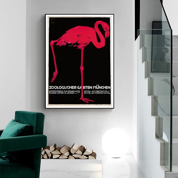 Wall Art - Flamingo By Ludwig Holwein - Canvas Prints-Poster Prints