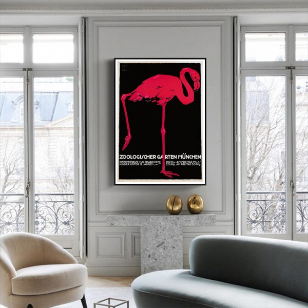 Wall Art - Flamingo By Ludwig Holwein - Canvas Prints-Poster Prints - Image 3