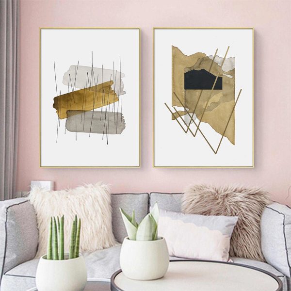 Wall art - Modern Gold 2 sets - Canvas Prints- Poster Prints - Image 3