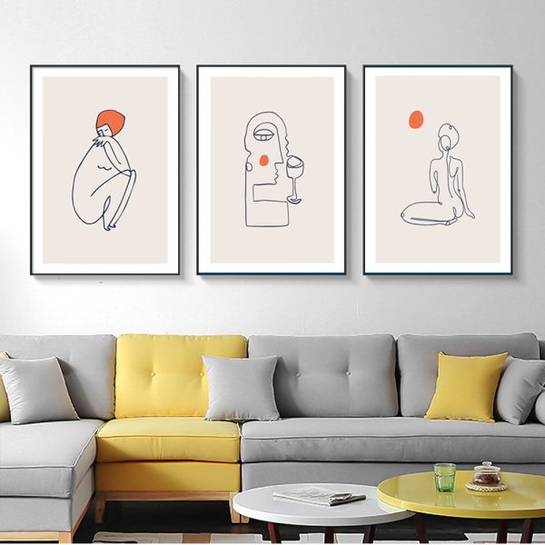 Wall Art  - Line Art Figures 3 sets - Poster Prints -Canvas Prints - Image 2