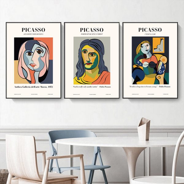 Wall Art - Abstract Figures By Pablo Picasso ( 3 sets )- Poster Prints -Canvas Prints - Image 2