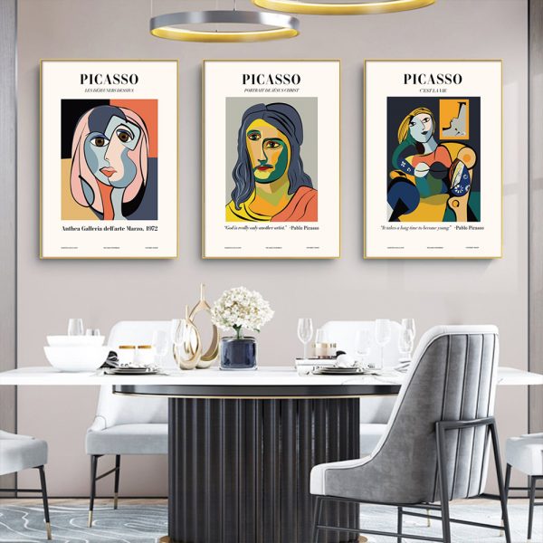 Wall Art - Abstract Figures By Pablo Picasso ( 3 sets )- Poster Prints -Canvas Prints - Image 3
